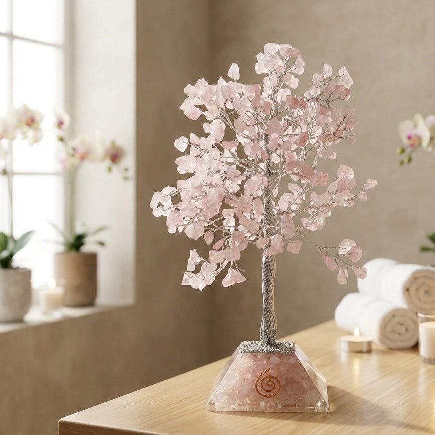 Collection d’arbres de vie en pierres naturelles artisanaux – décoration zen et spirituelle