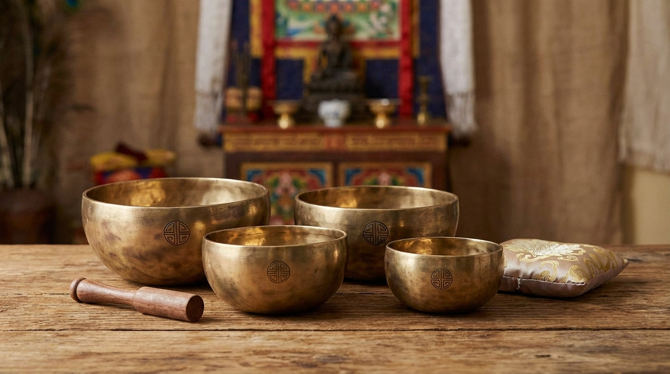 Small Tibetan lunar singing bowl from Nepal — 13 cm — approximately 550 g