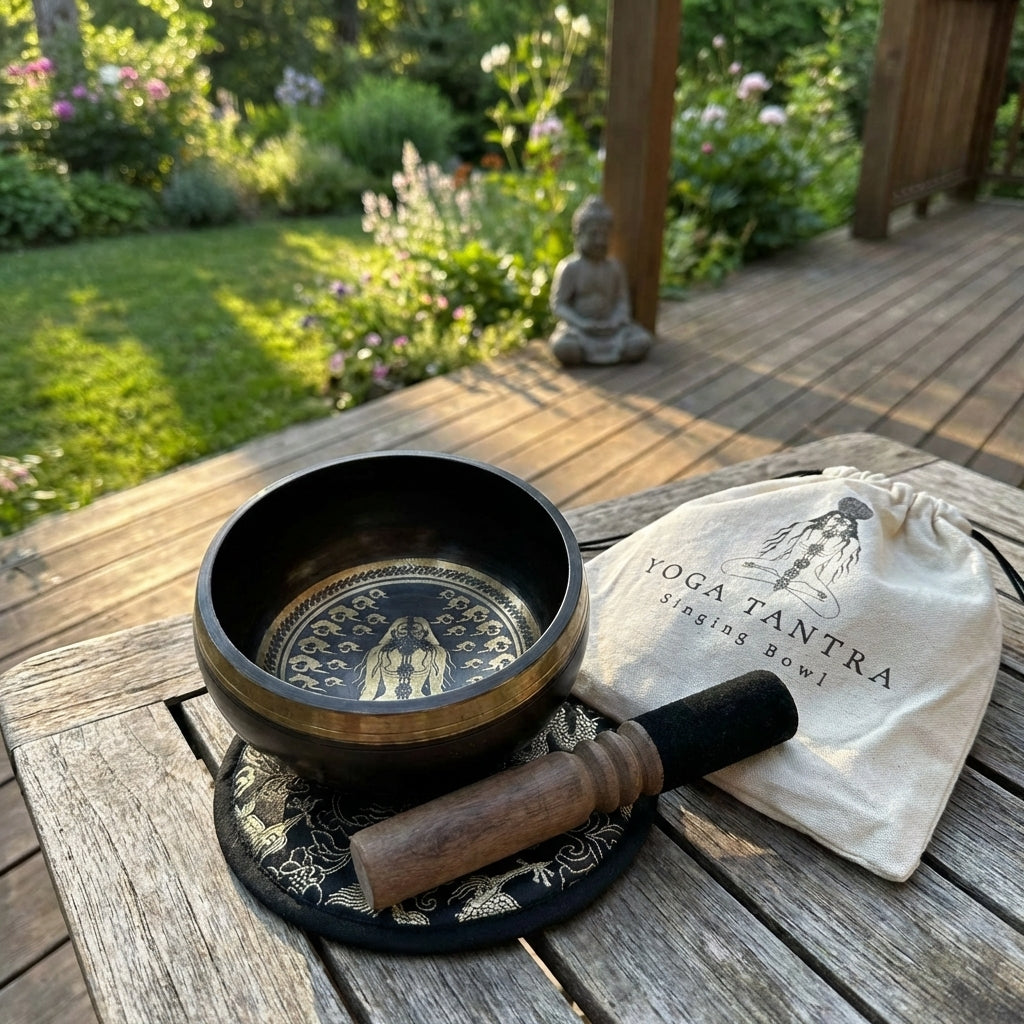 Coffret Bol Chantant Tibétain 14 cm - Yoga & Tantra Yogi | Karmic Artisan