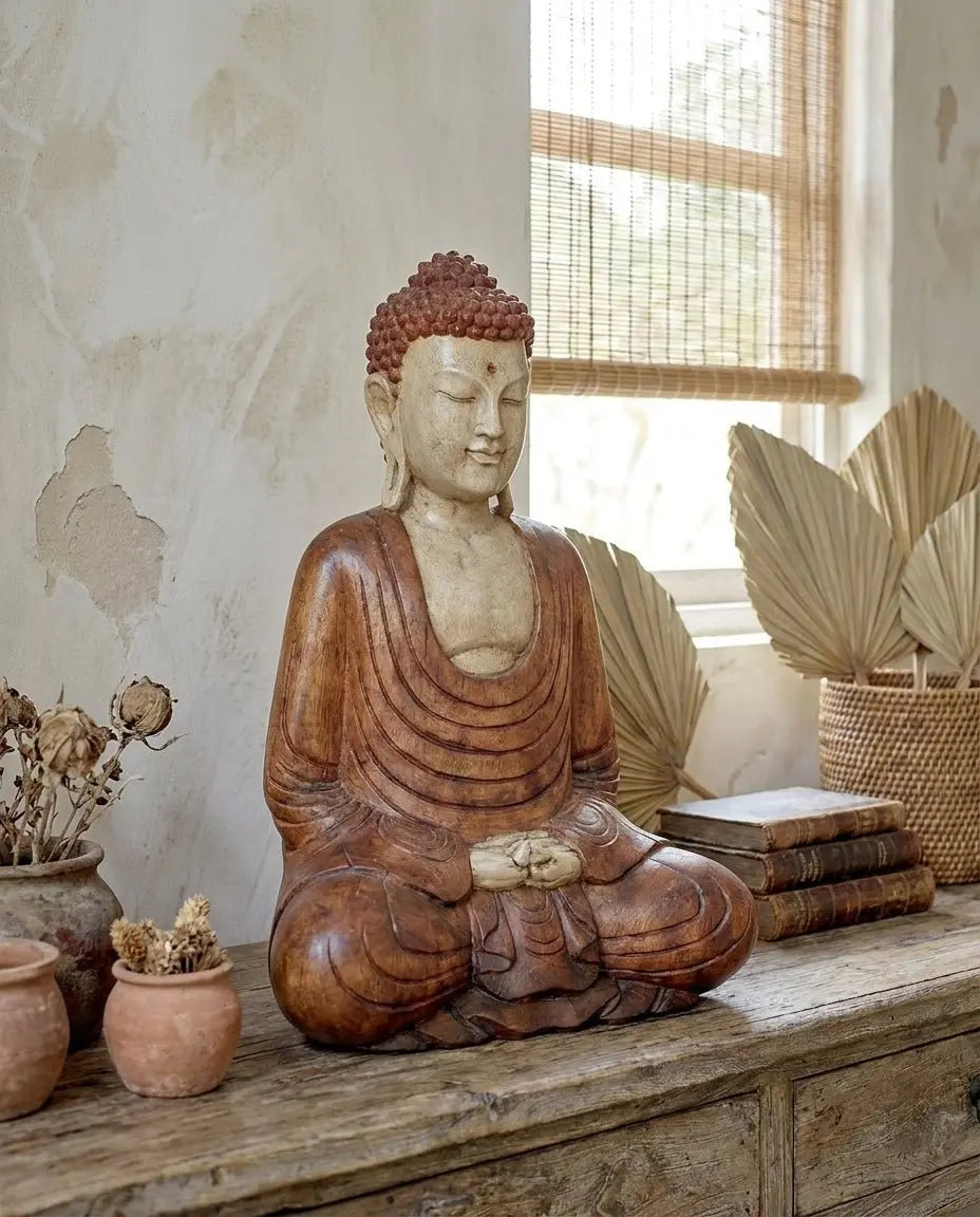 Statue de Bouddha sculptée à la main – 40 cm – Bouddha Mains vers le bas AWGifts Dropship