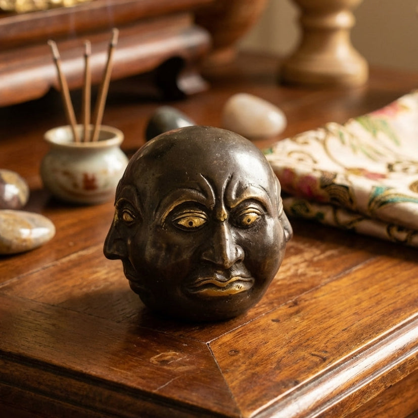 Bouddha Feng Shui à quatre visages en laiton – 10 cm
