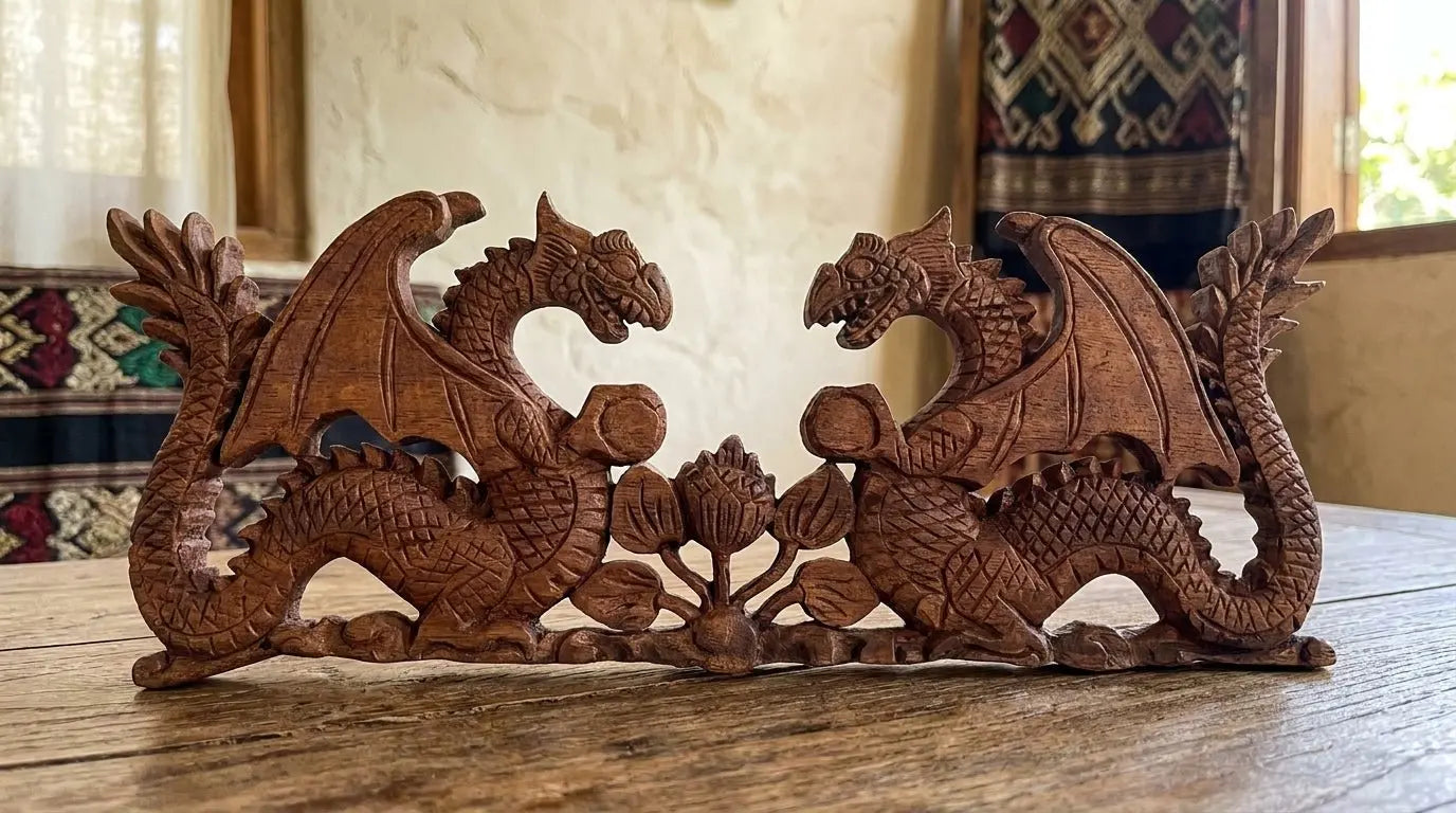 Plaque Sculptée Dragon à Deux Faces – 40 × 15 cm 🐉 AWGifts Dropship