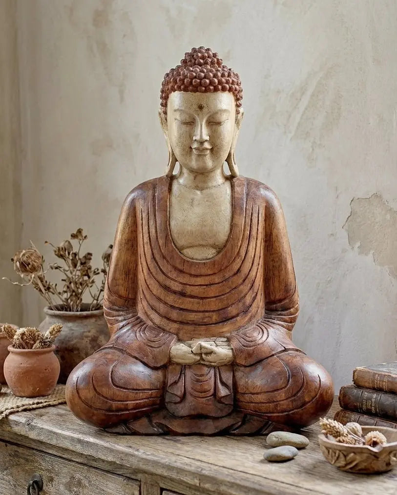 Statue de Bouddha sculptée à la main – 40 cm – Bouddha Mains vers le bas AWGifts Dropship