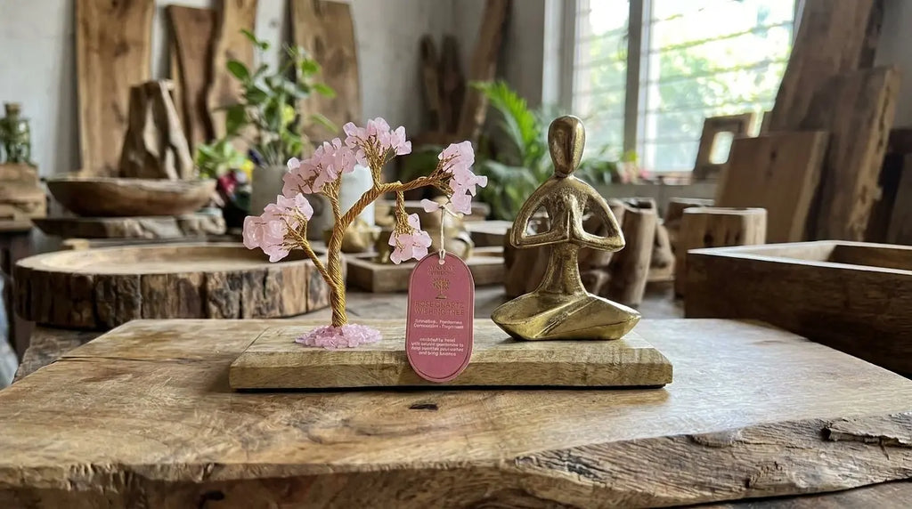 Jardin de Yoga Namasté en Quartz Rose – Arbre Incliné