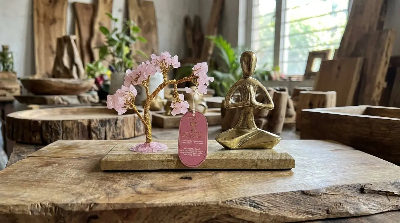 Jardin de Yoga Namasté en Quartz Rose – Arbre Incliné