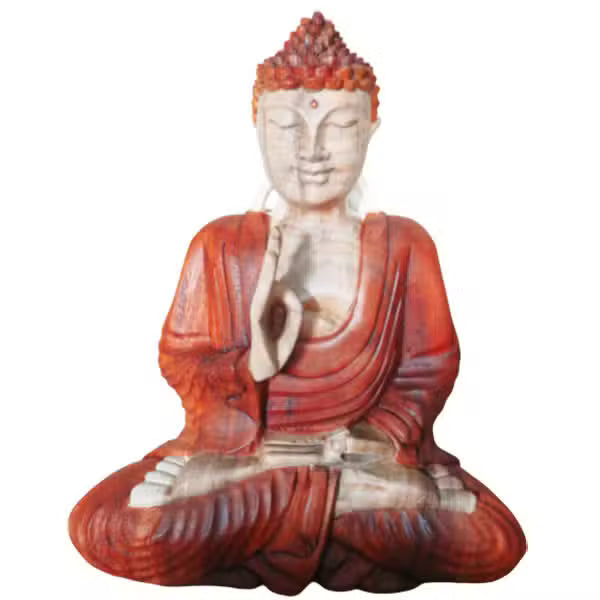 Buddha-Statue aus Suarholz – 30 cm – Lehrübertragung