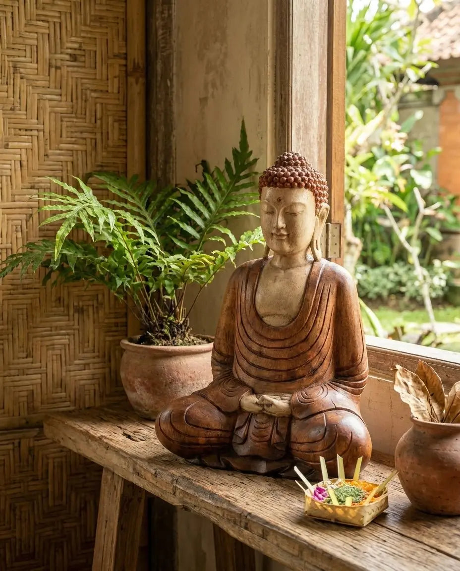Statue de Bouddha sculptée à la main – 40 cm – Bouddha Mains vers le bas AWGifts Dropship