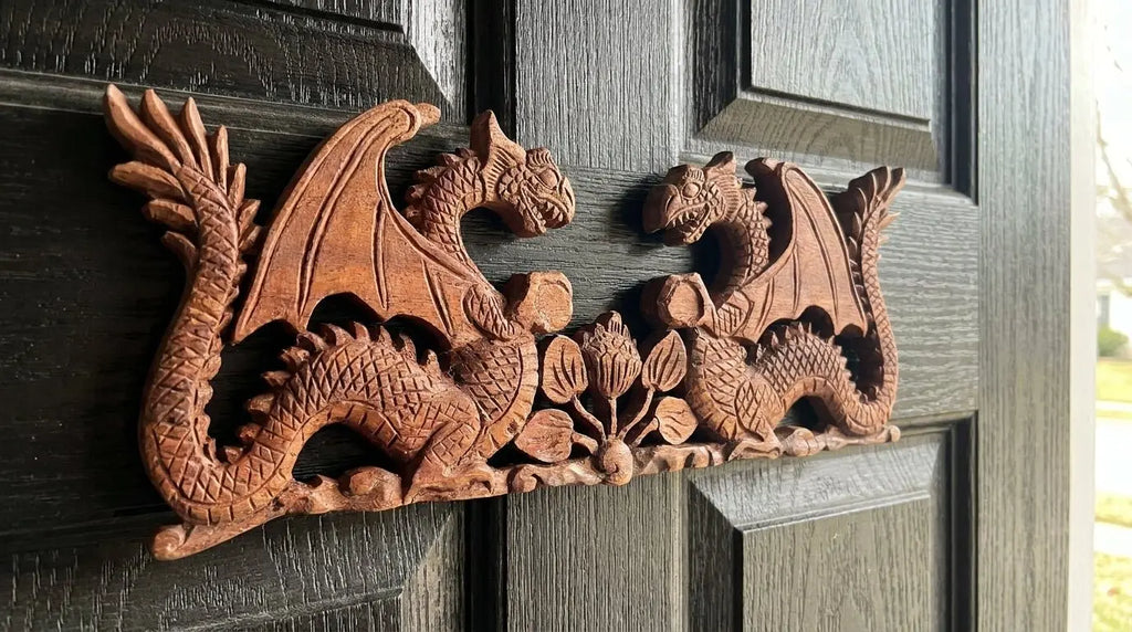 Plaque Sculptée Dragon à Deux Faces – 40 × 15 cm 🐉 AWGifts Dropship