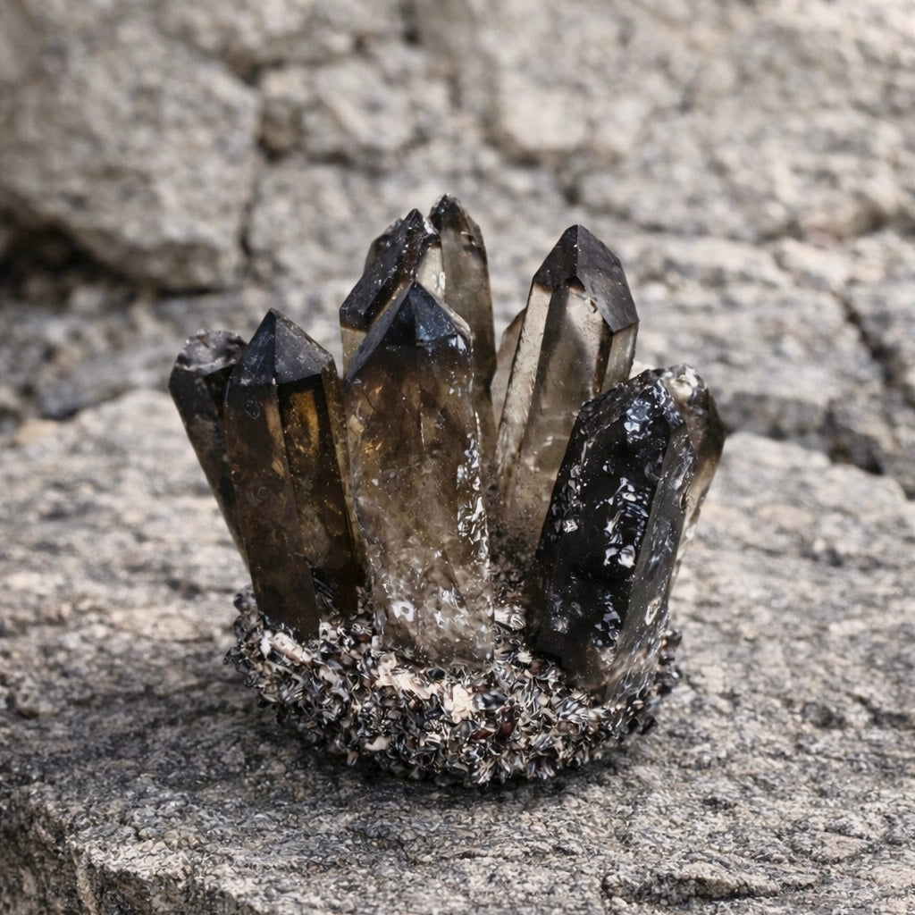 Amas de Quartz Fantôme Fumé — 8 × 7,5 cm (250 - 300g)