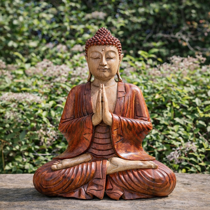 Handgeschnitzte Buddha-Statue – 30 cm – Namaste Buddha