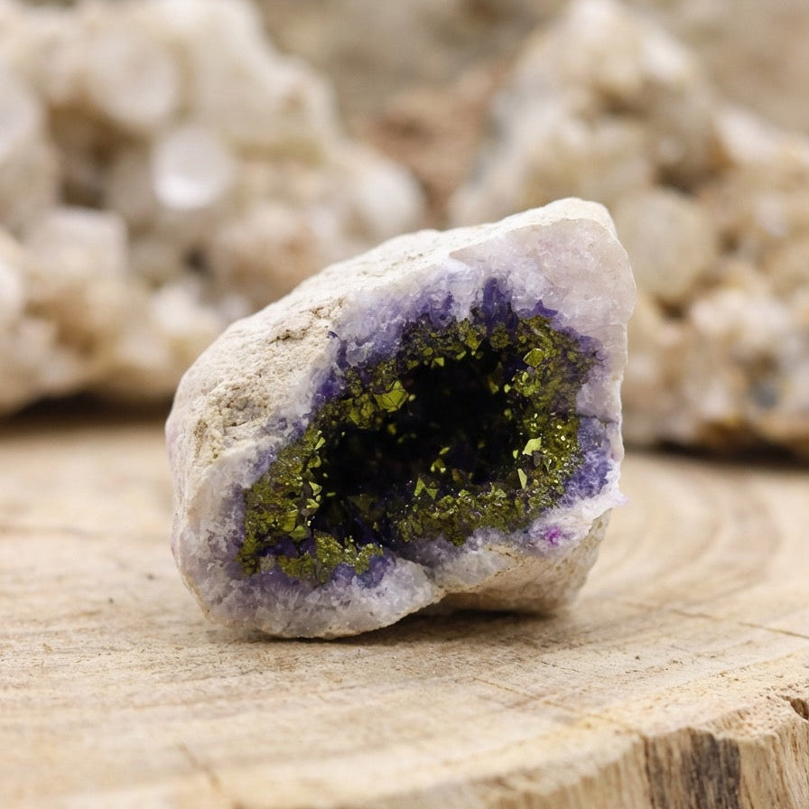 Colorful Calcite Geode — Natural Rock &amp; Rose Gold — 8.5 cm - 200g