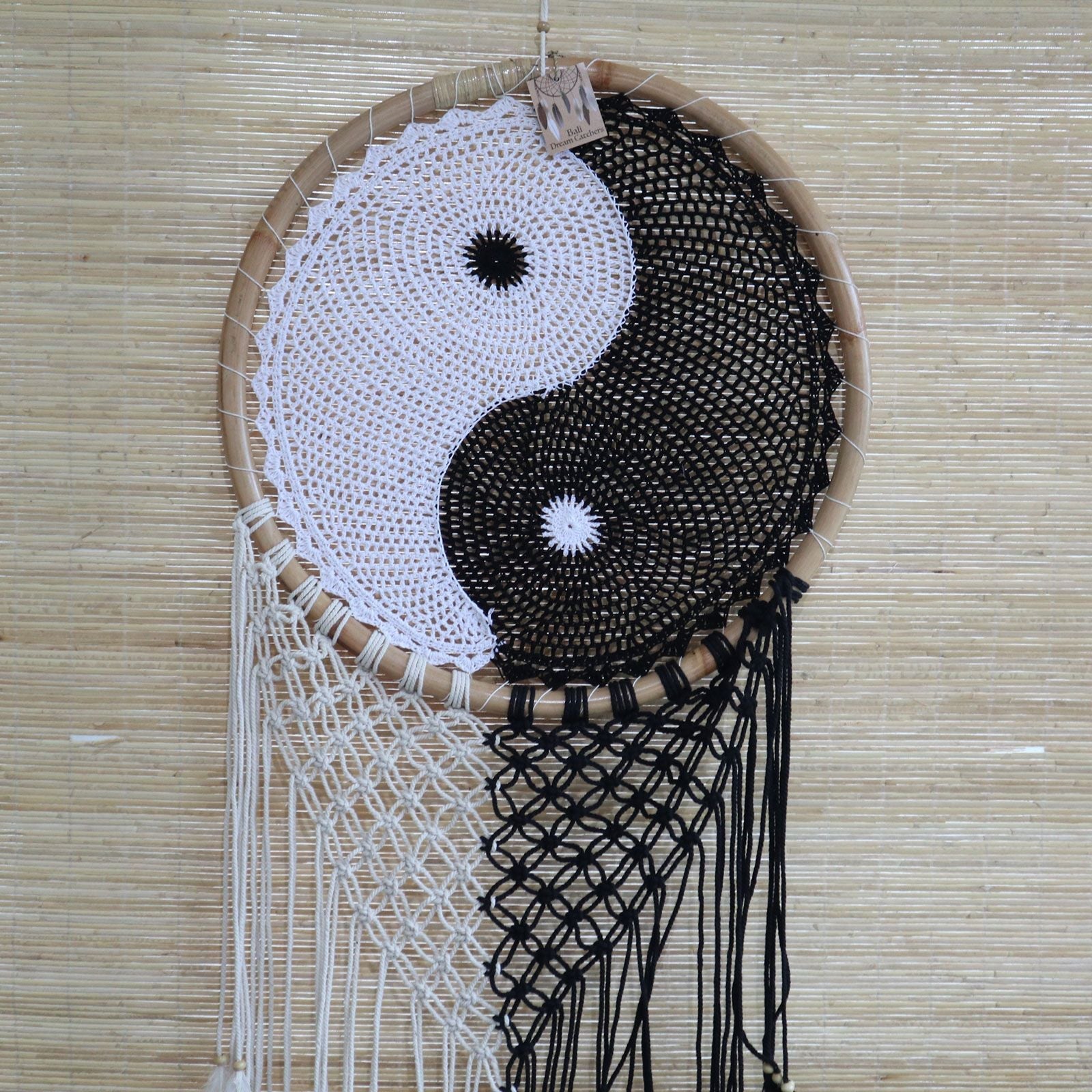 Attrape - rêves Yin Yang – Extra Large 50 cm – Bali - Karmic Artisan