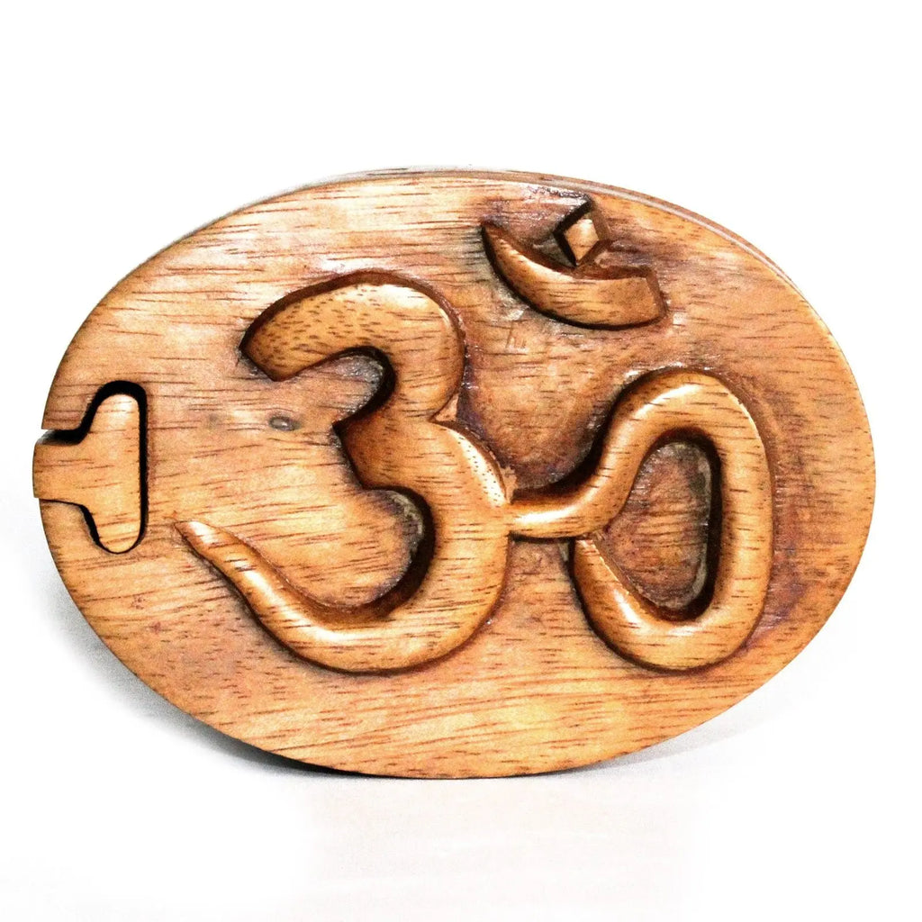 Boîte magique de Bali – Om en bois de Saman AWGifts Dropship