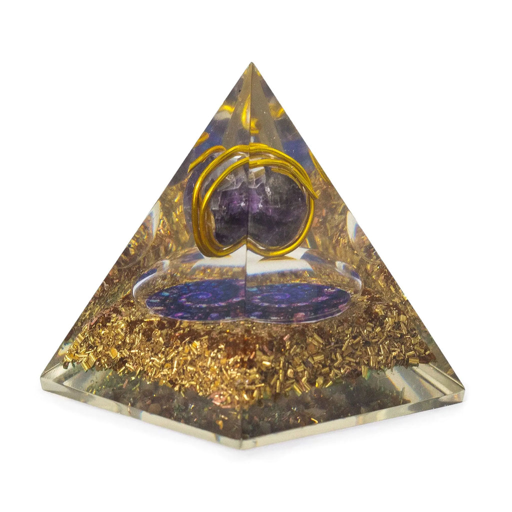Pyramide d’orgonite en améthyste et cuivre – 7,5 x 6 cm AWGifts Dropship