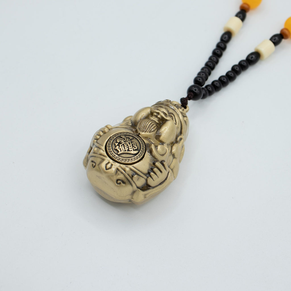 Amulette Feng Shui à Suspendre en Laiton – Dieu de la Richesse, Prospérité & Abondance