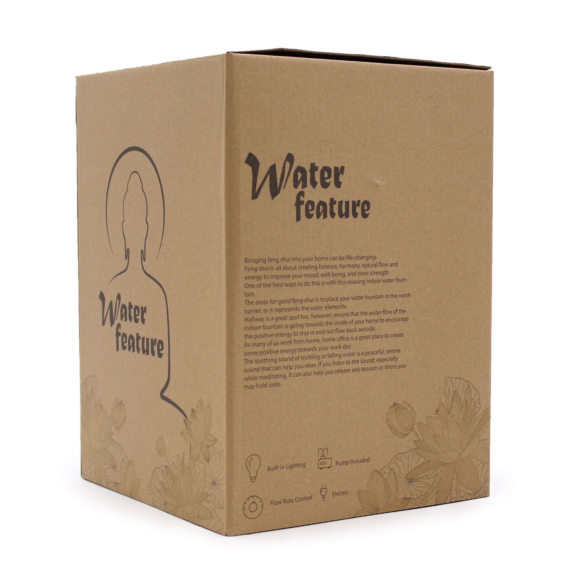 Fontaine de Table 30 cm – Bouddha Doré & Vitarka Mudra