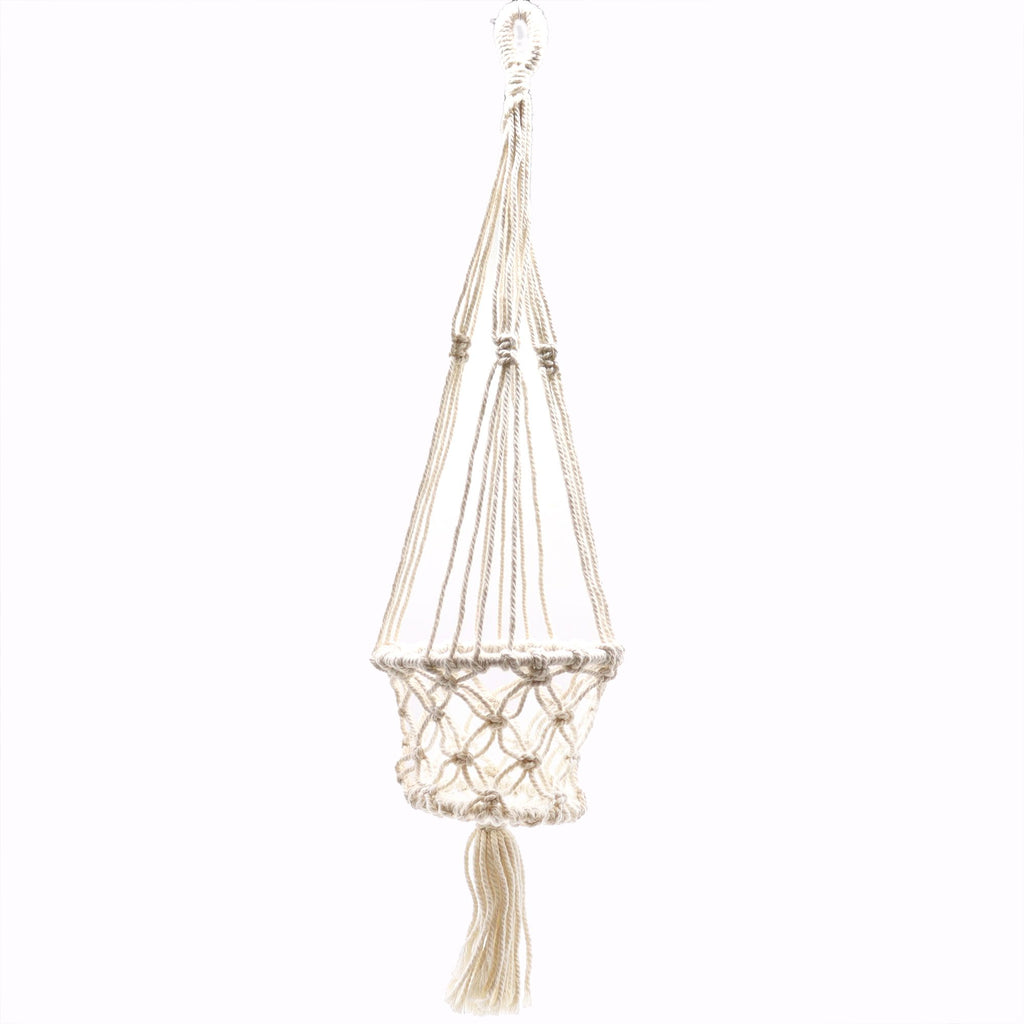 Support pour Pot en Macramé Naturel – Petit Modèle Suspendu