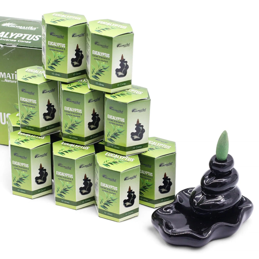 Encens à reflux Eucalyptus – Cônes backflow pour brûleur d’encens cascade (10 pièces) AWGifts Dropship