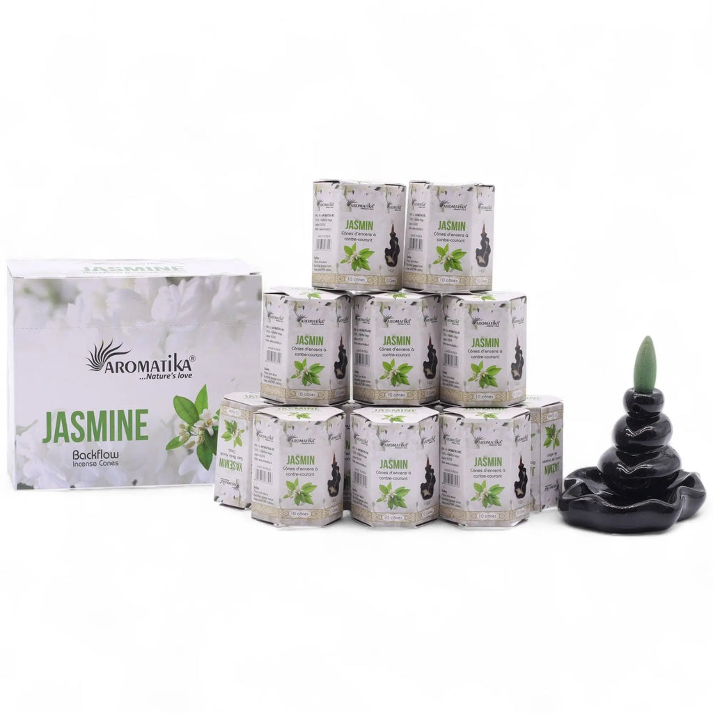 Encens à reflux Jasmin – Cônes backflow pour brûleur d’encens cascade (10 pièces) AWGifts Dropship