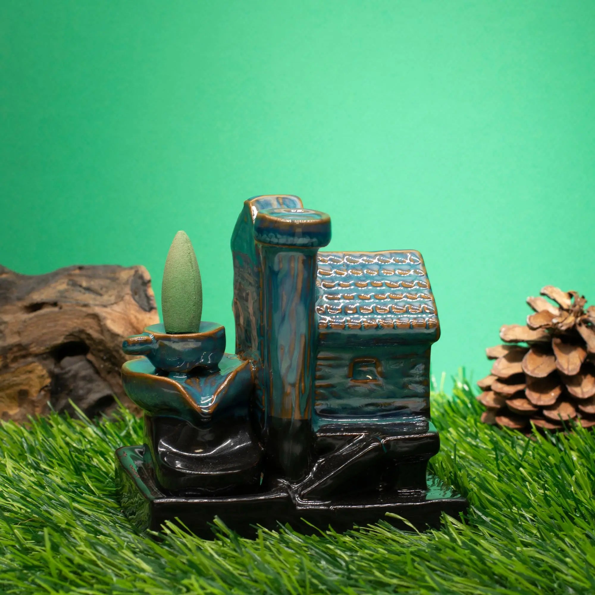 Brûleur d’encens à reflux Maison Moulin à Eau – Fontaine d’encens cascade en céramique AWGifts Dropship