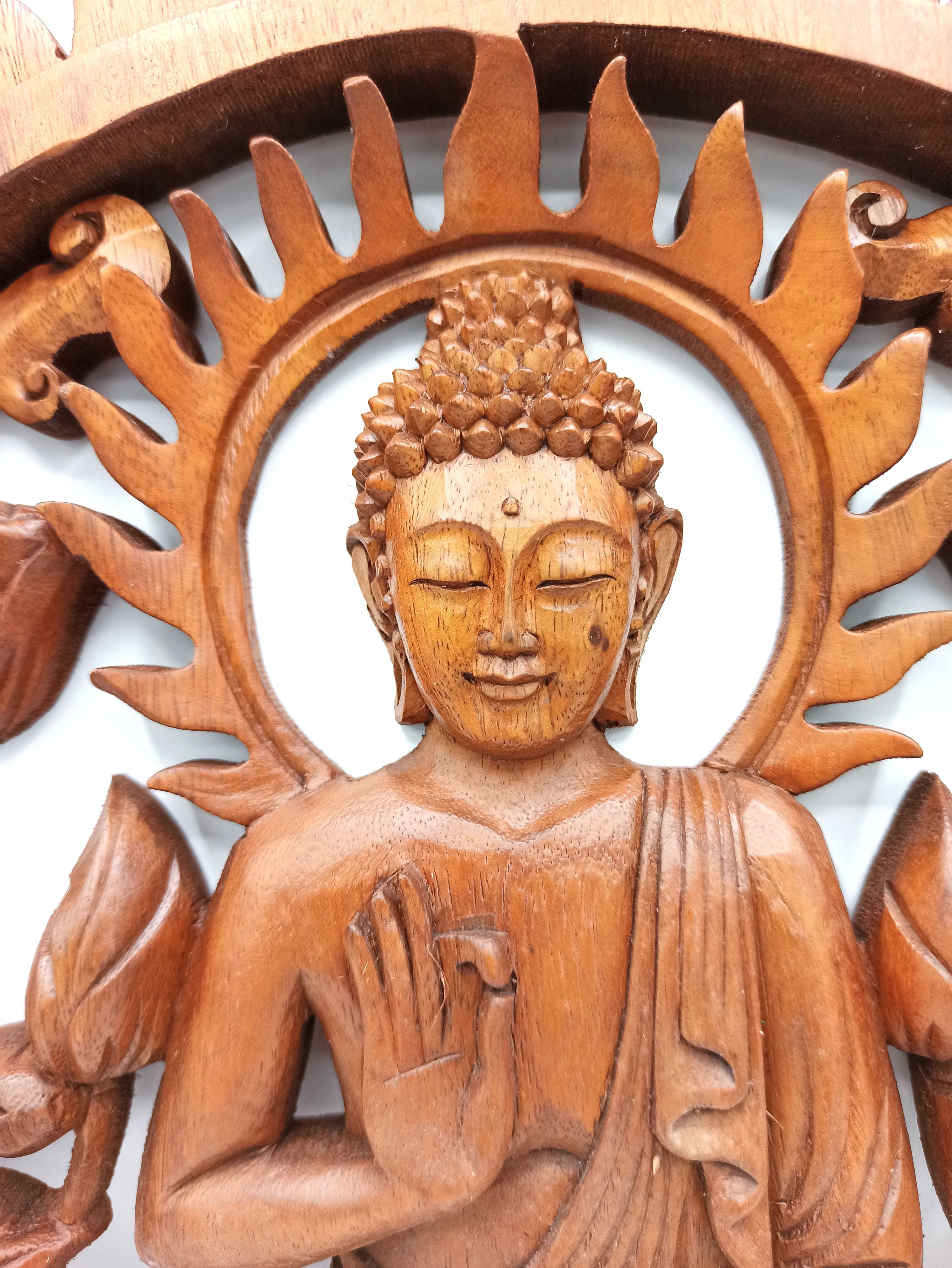 Panneau Bouddha & Lotus – 40 cm