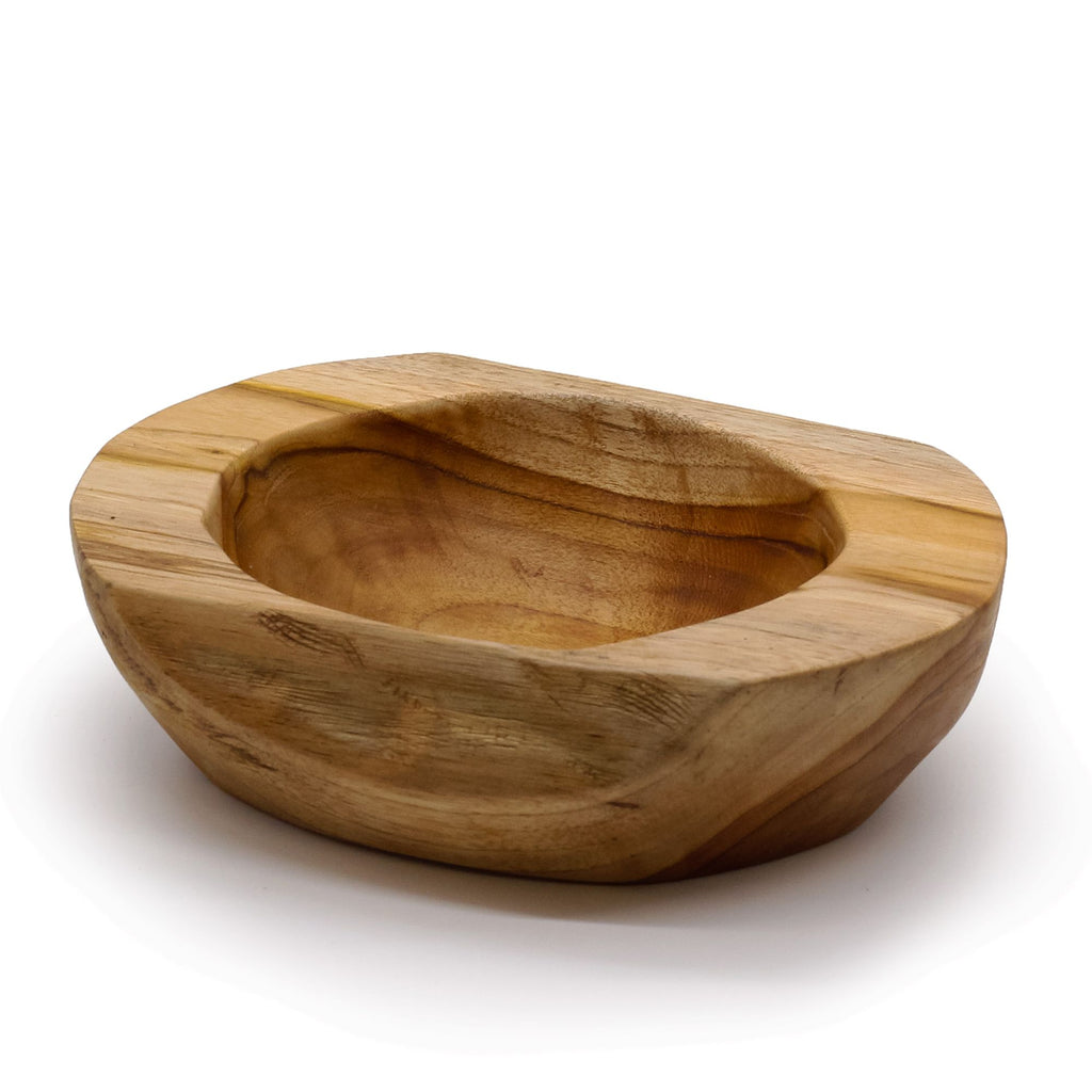 Grand Bol En Teck Massif Naturel 24 x 24 x 4 cm – Coupe Décorative Artisanale