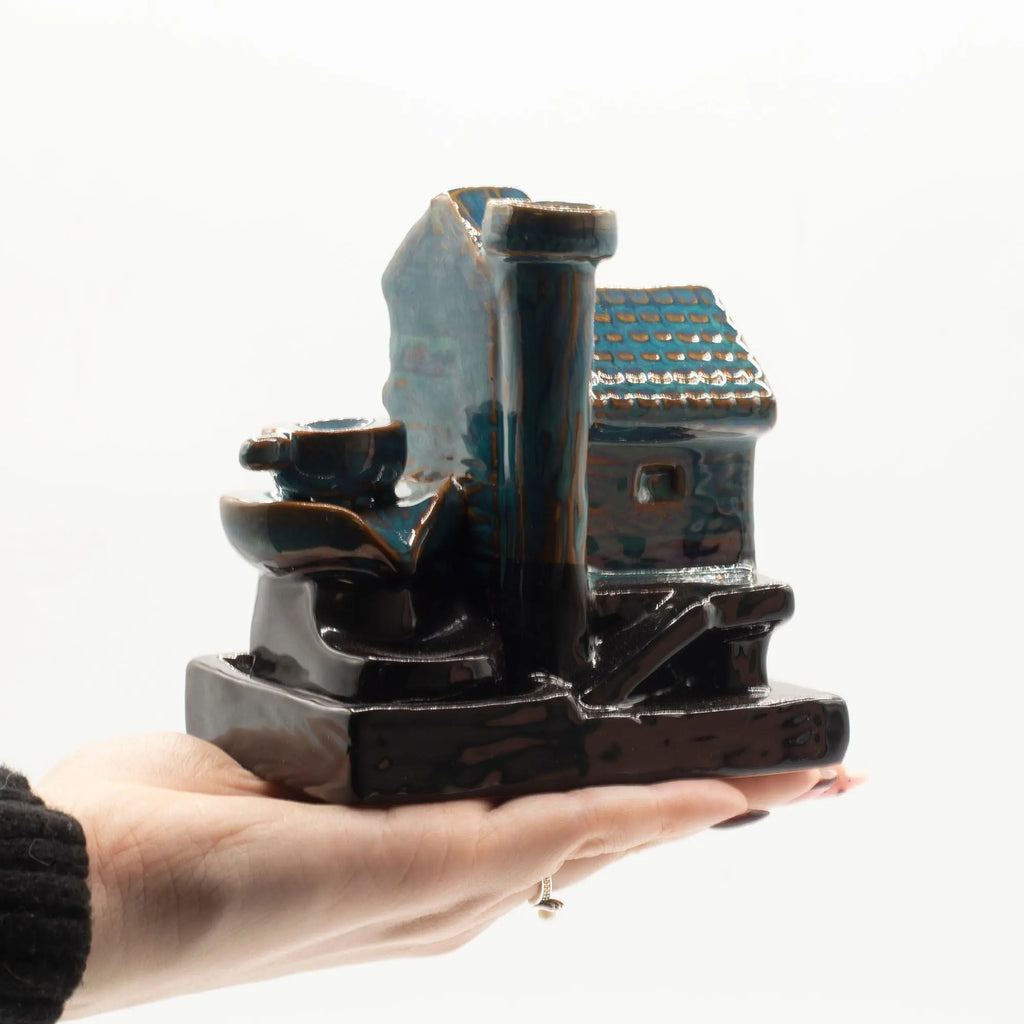 Brûleur d’encens à reflux Maison Moulin à Eau – Fontaine d’encens cascade en céramique AWGifts Dropship