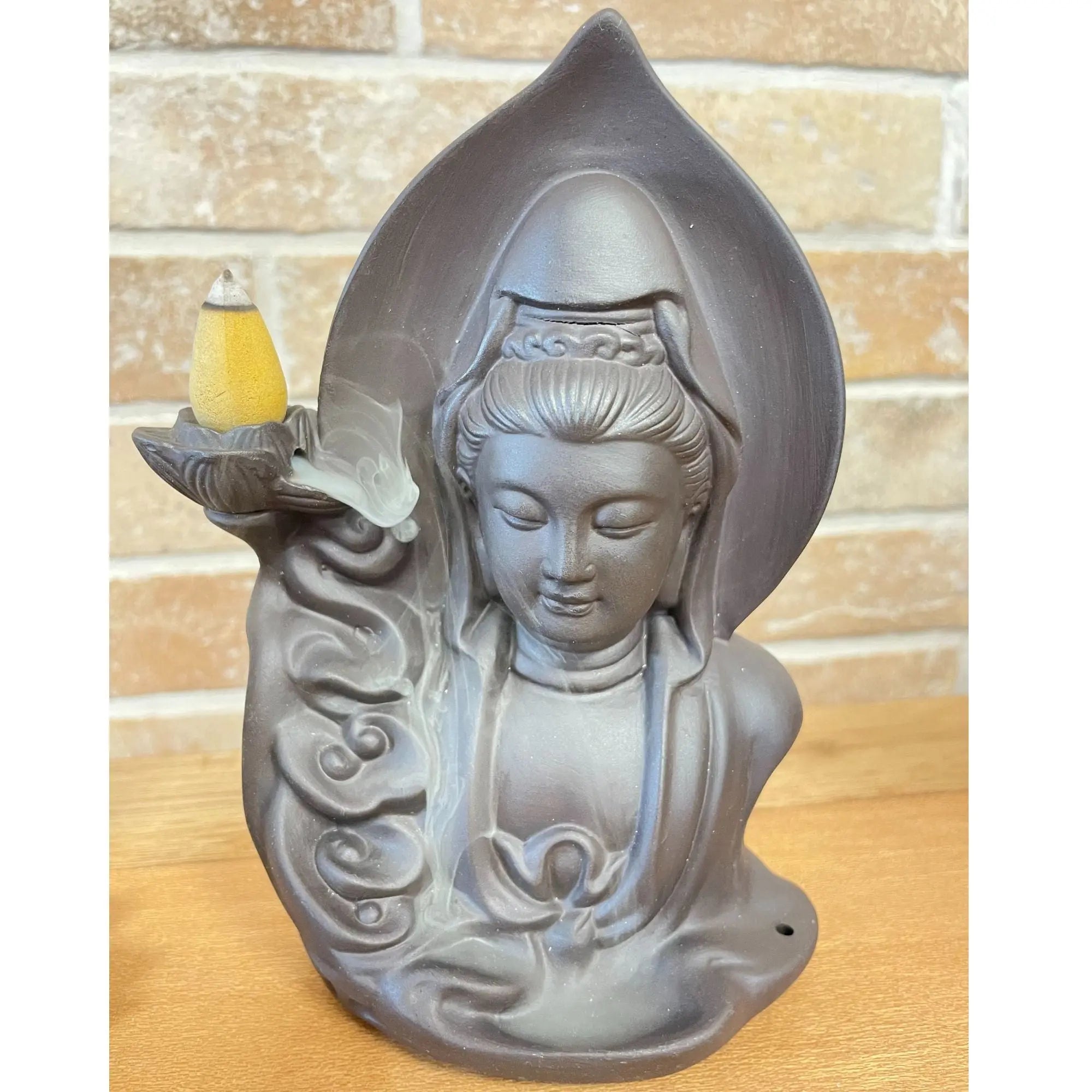 Brûleur d’encens à reflux Bouddha serein – Cascade d’encens en céramique AWGifts Dropship