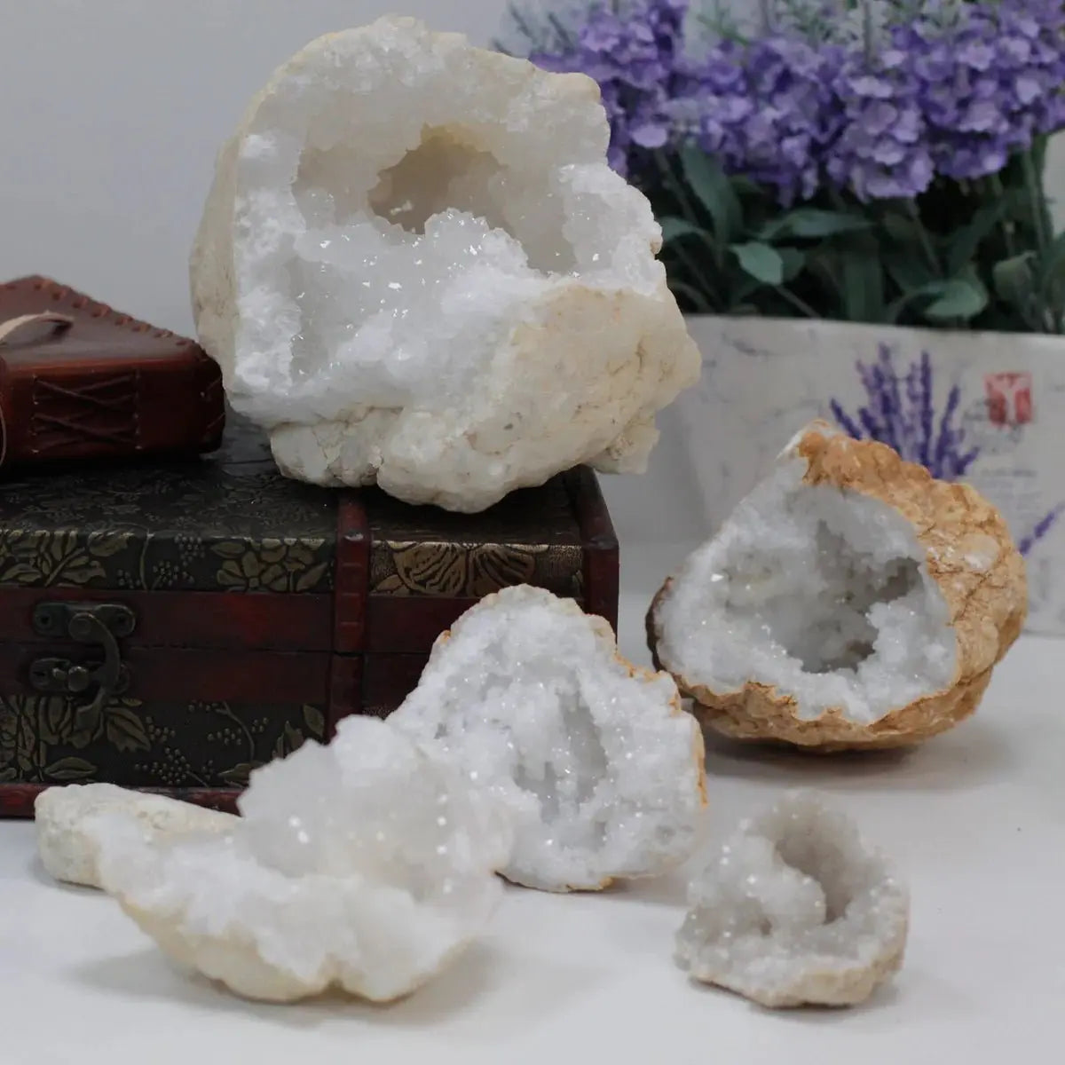 Géode de calcite naturelle - 15 à 18 cm - env. 3kg AWGifts Dropship