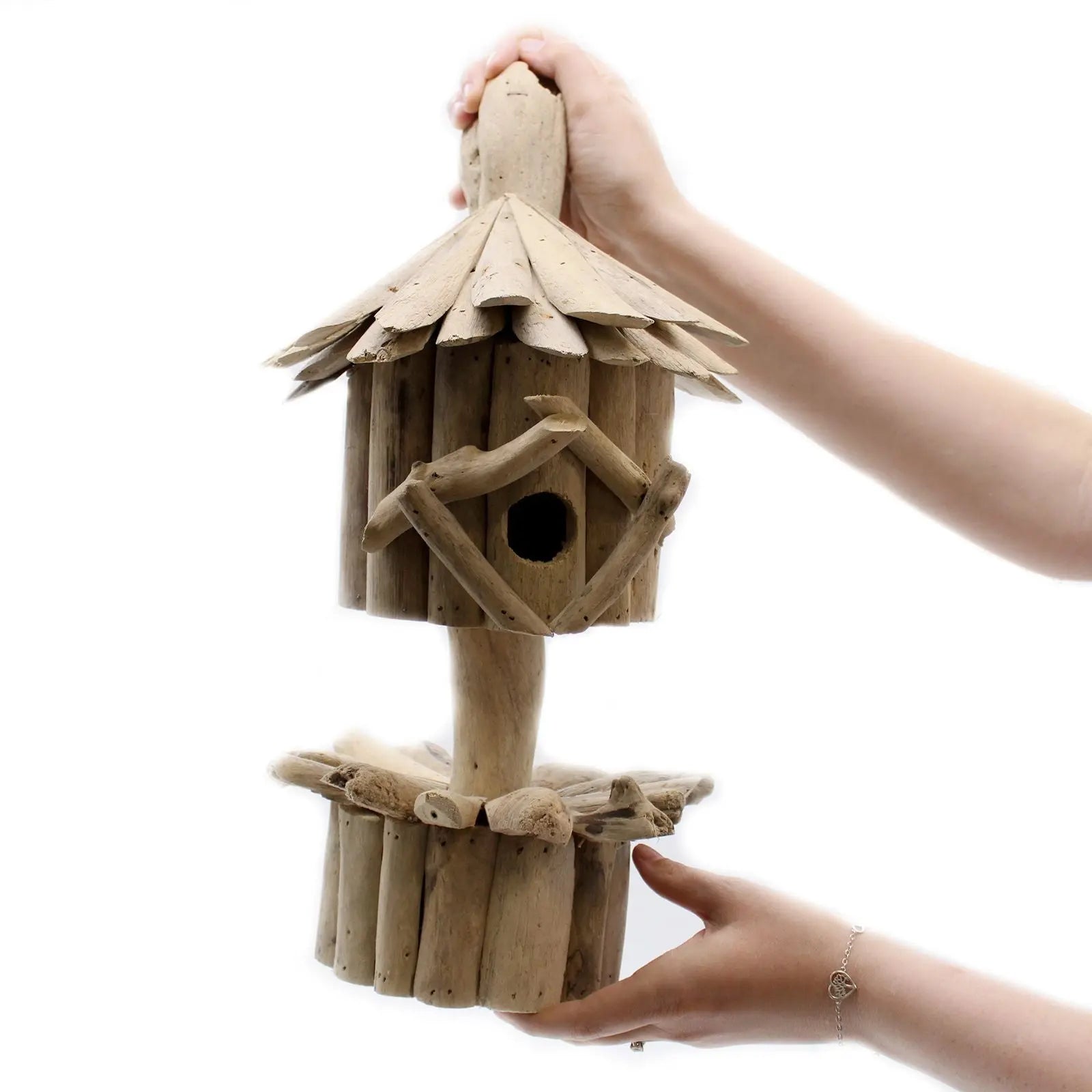 Driftwood Birdbox - On Stand AWGifts Dropship