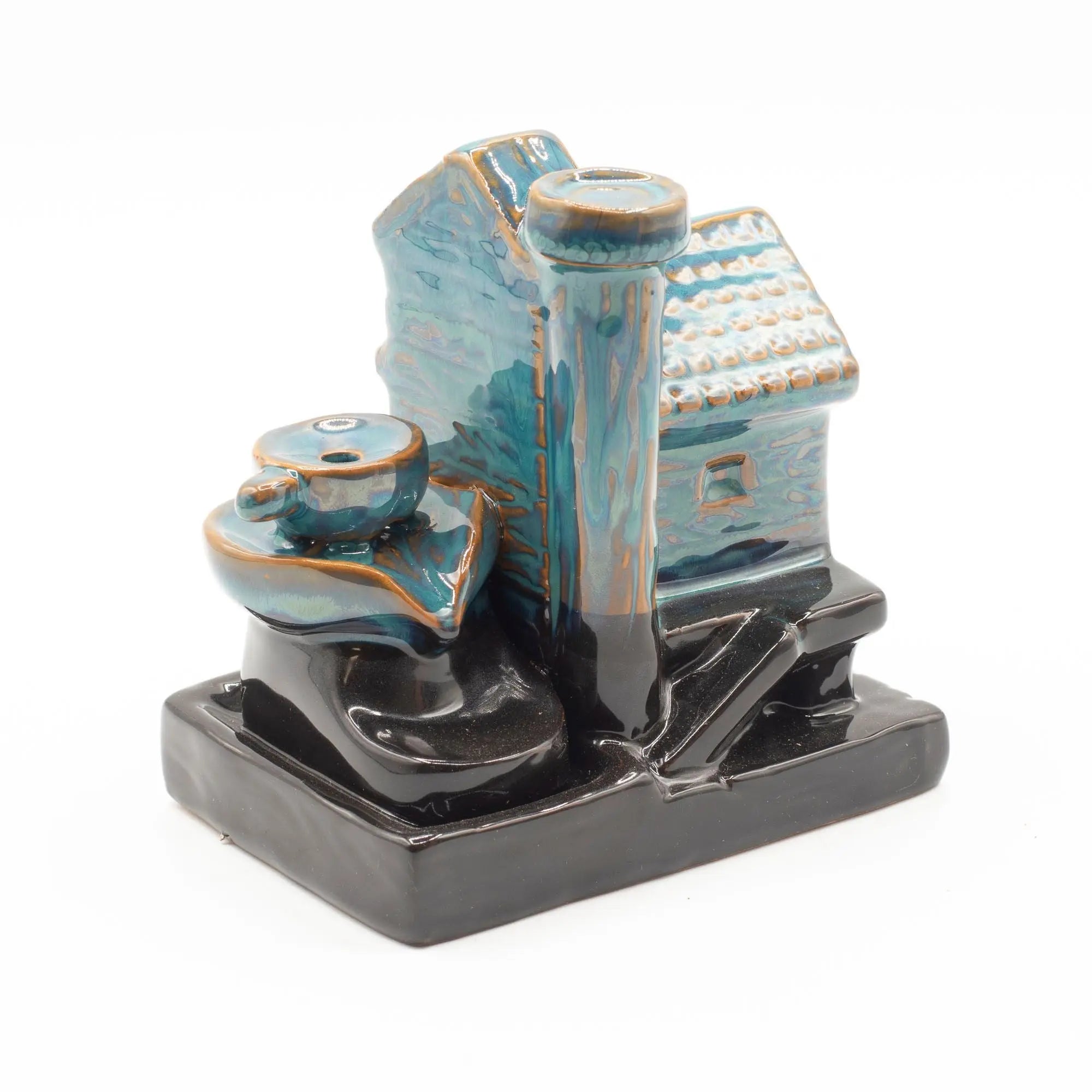 Brûleur d’encens à reflux Maison Moulin à Eau – Fontaine d’encens cascade en céramique AWGifts Dropship