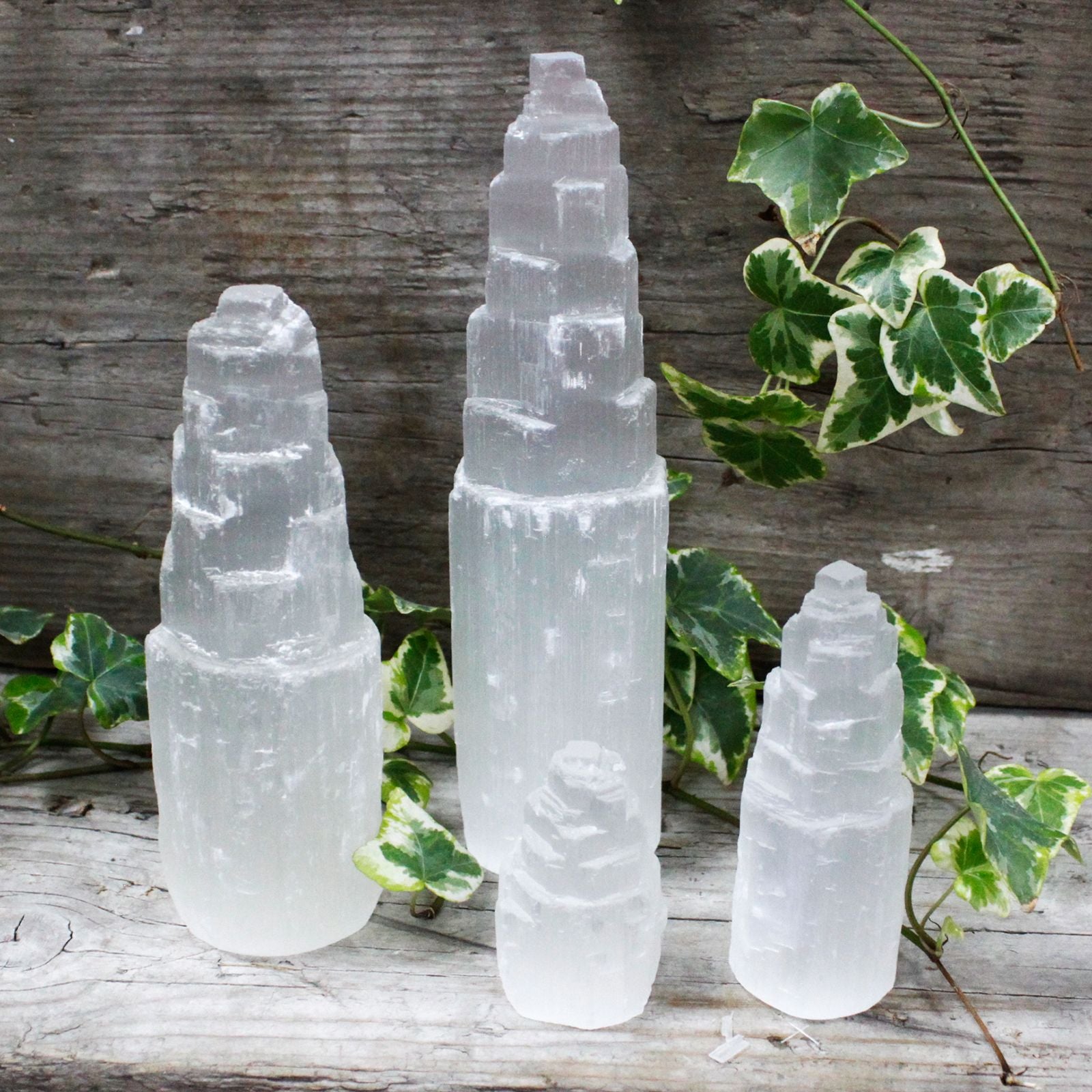 Natural selenite tower – 20 cm – Crystallized gypsum