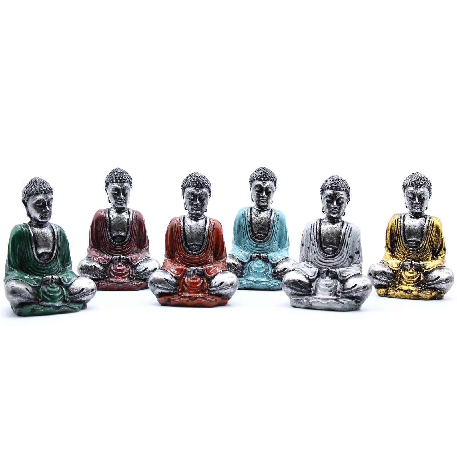 Bouddha Miniature Argenté - Couleurs Assorties