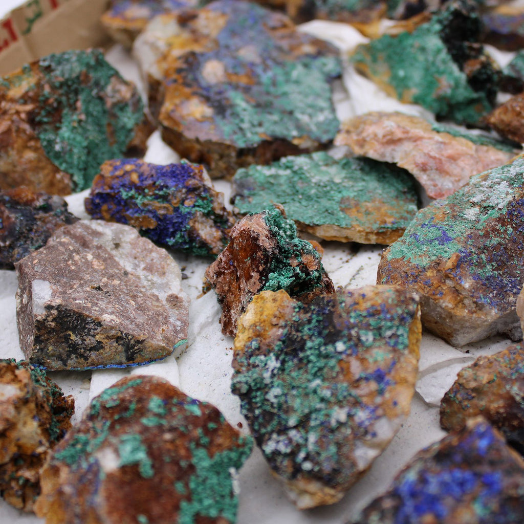 Azurite Malachite – Spécimens minéraux naturels (environ 20 pièces)