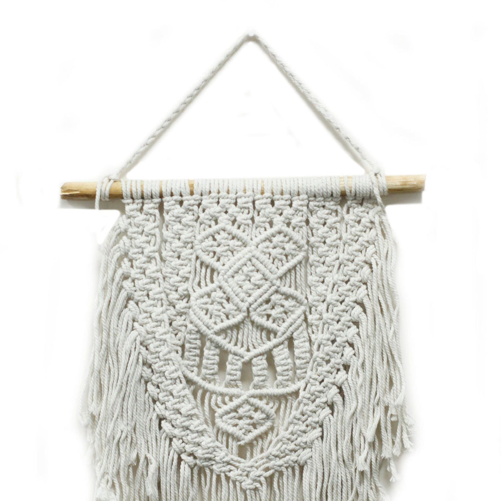 Décoration murale en macramé – Coton naturel - Abondance Démesurée