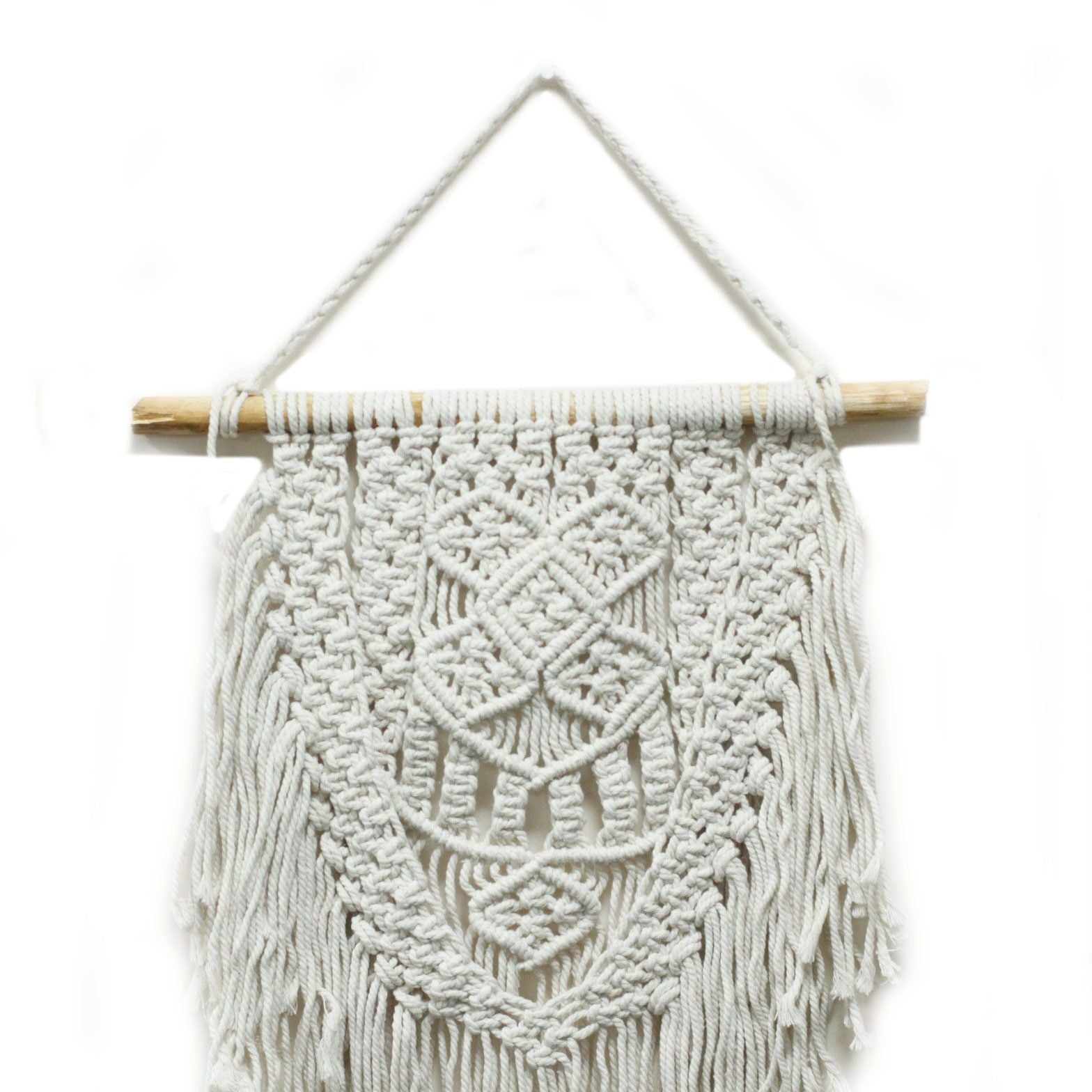 Décoration murale en macramé – Coton naturel - Abondance Démesurée