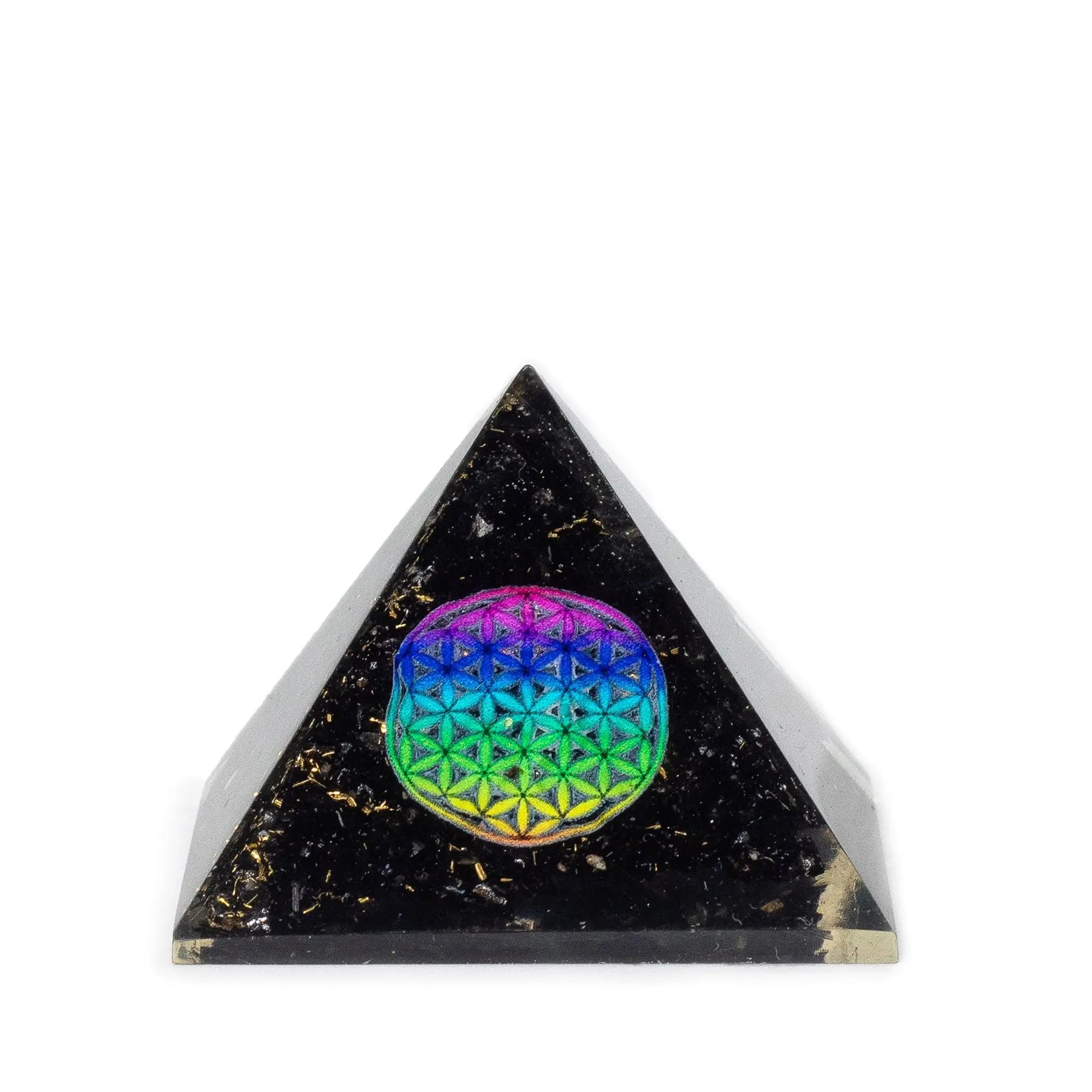 Pyramide d’orgonite Fleur de Vie – Tourmaline noire – 5,5 cm AWGifts Dropship