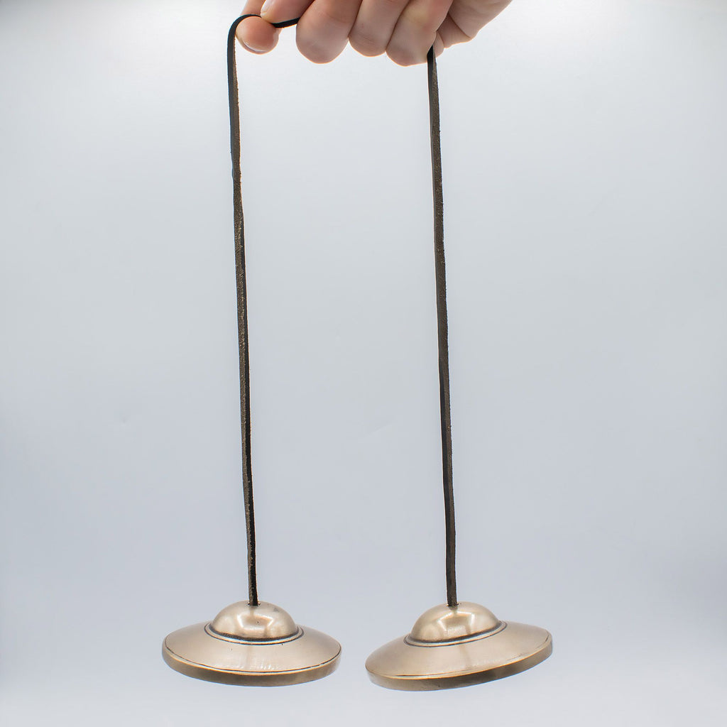 Paire de cymbales tibétaines en laiton de 7,5 cm