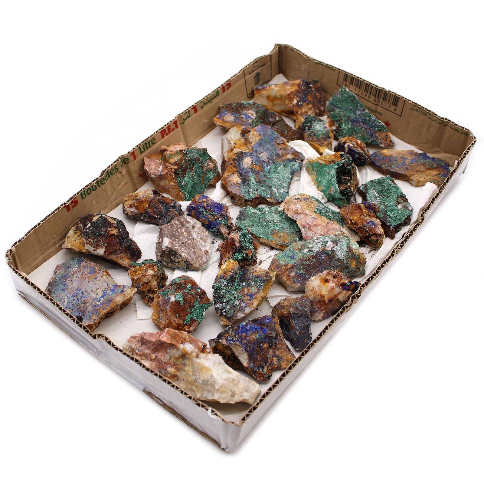 Azurite Malachite – Spécimens minéraux naturels (environ 20 pièces)