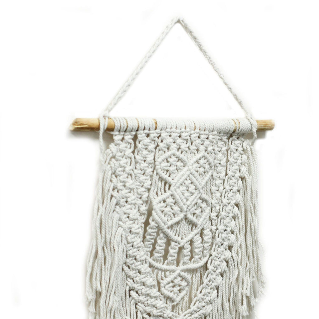 Décoration murale en macramé – Coton naturel - Abondance Démesurée