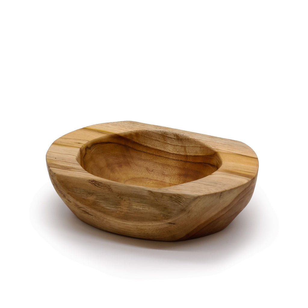 Grand Bol En Teck Massif Naturel 24 x 24 x 4 cm – Coupe Décorative Artisanale