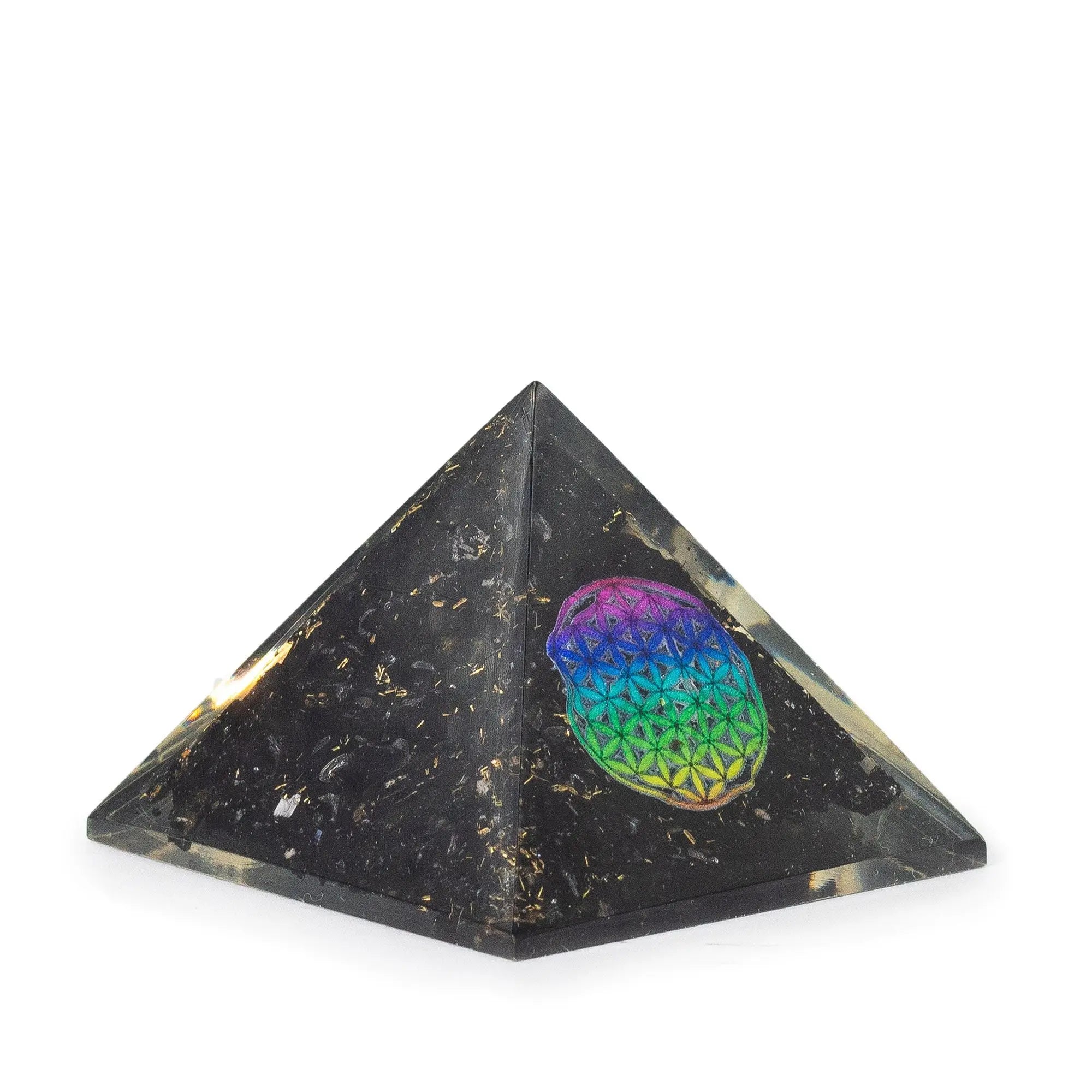 Pyramide d’orgonite Fleur de Vie – Tourmaline noire – 5,5 cm AWGifts Dropship