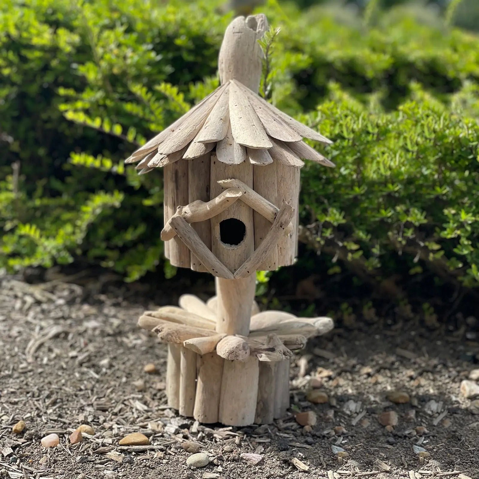 Driftwood Birdbox - On Stand AWGifts Dropship