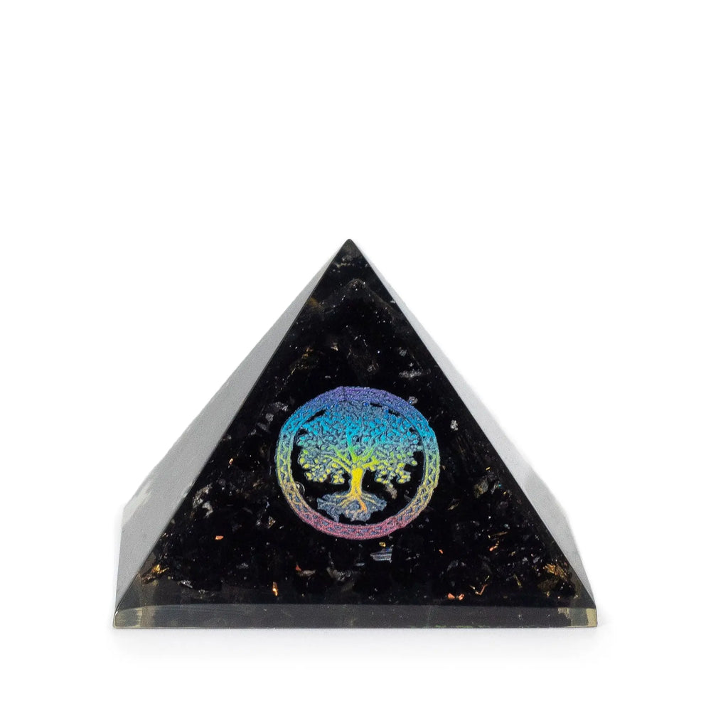 Pyramide d’orgonite Arbre de Vie avec tourmaline noire – 5,5 × 4,5 cm AWGifts Dropship
