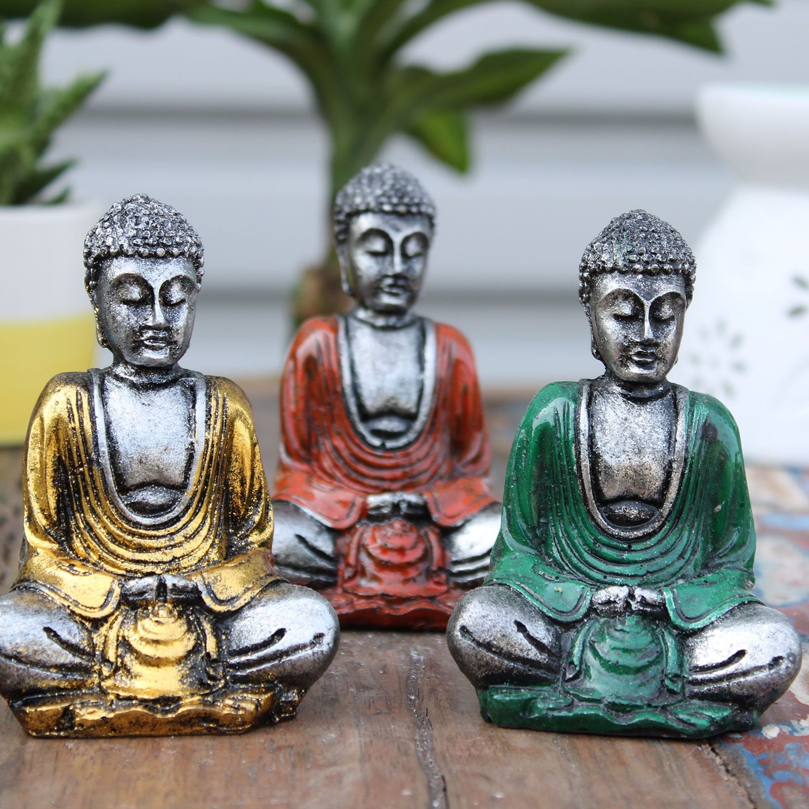 Bouddha Miniature Argenté - Couleurs Assorties