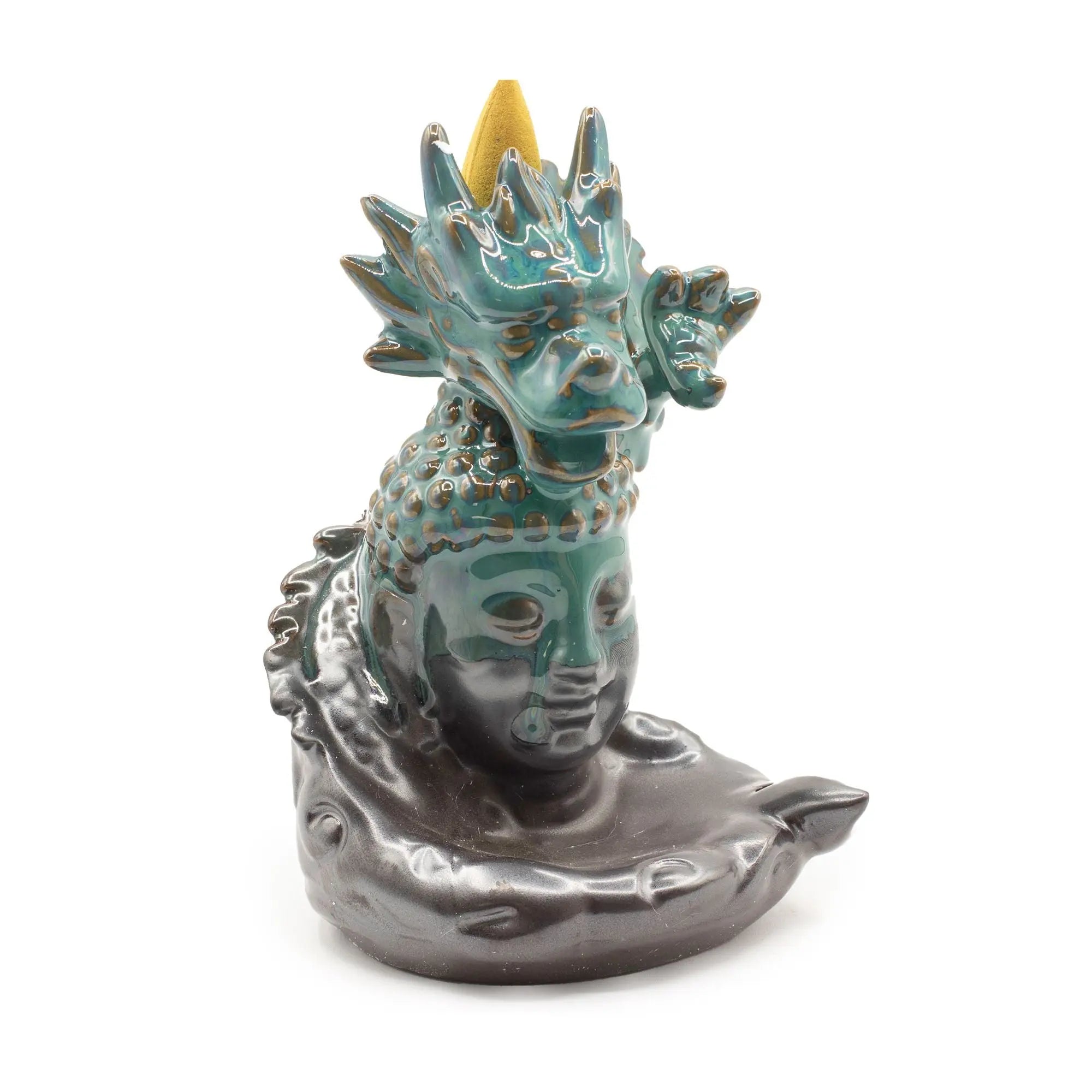 Brûleur d’encens à reflux Dragon et Bouddha – Fontaine d’encens cascade en céramique AWGifts Dropship