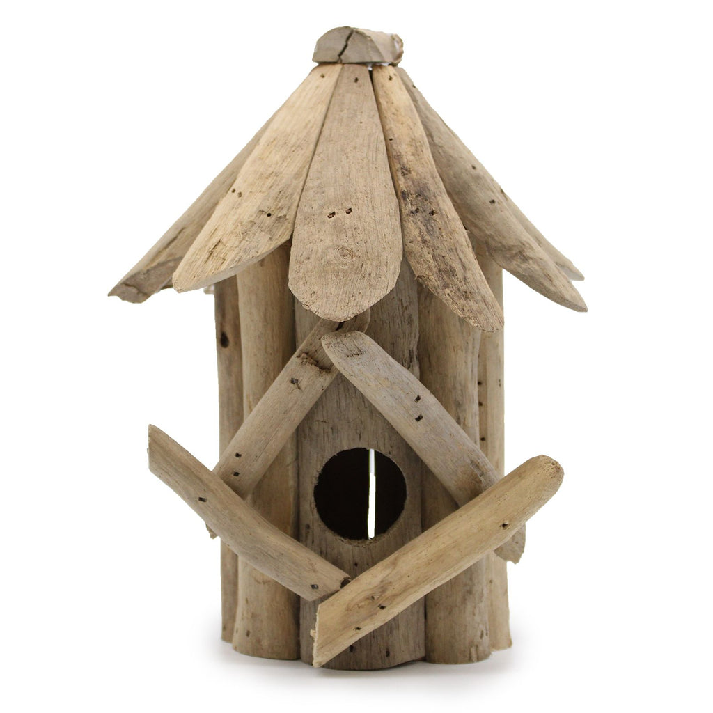 Petit Nichoir Suspendu En Bois Flotté – Cabane Artisanale Pour Oiseaux