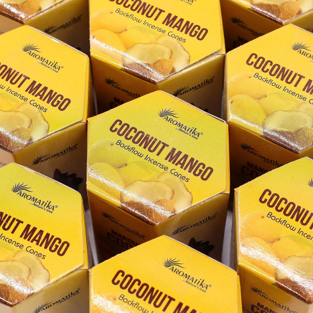 Encens à reflux Coco &amp; Mangue – Cônes backflow pour brûleur d’encens cascade (10 pièces) AWGifts Dropship