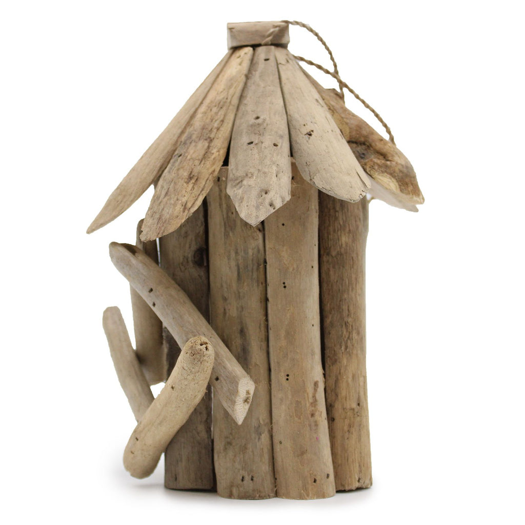 Petit Nichoir Suspendu En Bois Flotté – Cabane Artisanale Pour Oiseaux