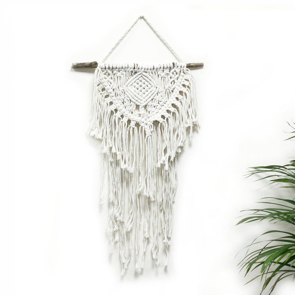 Décoration Murale en Macramé Naturel – Maison &amp; Cœur